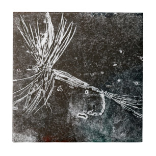 Azulejo Patrón clásico de mosca seca para la trucha y el