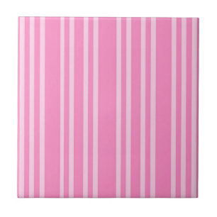 Azulejo Patrón clásico de rayas rosadas y blancas