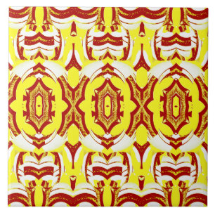 Azulejo Patrón clásico moderno amarillo y marrón