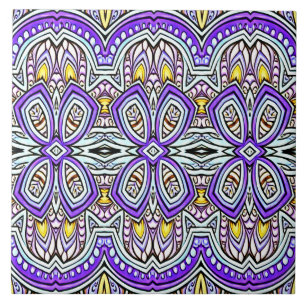 Azulejo Patrón clásico multicolor vintage moderno cerámico