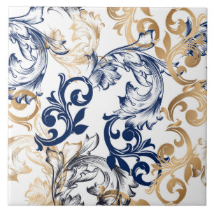 Azulejo Patrón Clásico Retro de Estilo Barroco