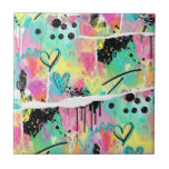 Azulejo Patrón Colorido de Grafiti Urbano (7)<br><div class="desc">Azulejo cerámico de patchwork de grafiti urbano colorido que presenta bloques abstractos audaces, pinceladas expresivas, garabatos, estrellas y texturas de medios mixtos en azul brillante, amarillo, rosa, naranja y negro. Enérgico y atrevido con una estética de arte callejero moderno, este diseño continuo es ideal para los amantes del arte del...</div>