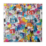 Azulejo Patrón Colorido de Grafiti Urbano (8)<br><div class="desc">Azulejo cerámico de patchwork de grafiti urbano colorido que presenta bloques abstractos audaces, pinceladas expresivas, garabatos, estrellas y texturas de medios mixtos en azul brillante, amarillo, rosa, naranja y negro. Enérgico y atrevido con una estética de arte callejero moderno, este diseño continuo es ideal para amantes del arte de grafiti,...</div>
