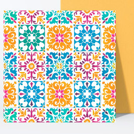 Azulejo Patrón Colorido Elegante Papel Mexicano Picado
