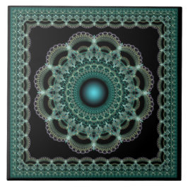 Azulejo Patrón con marco de filigresión fractal