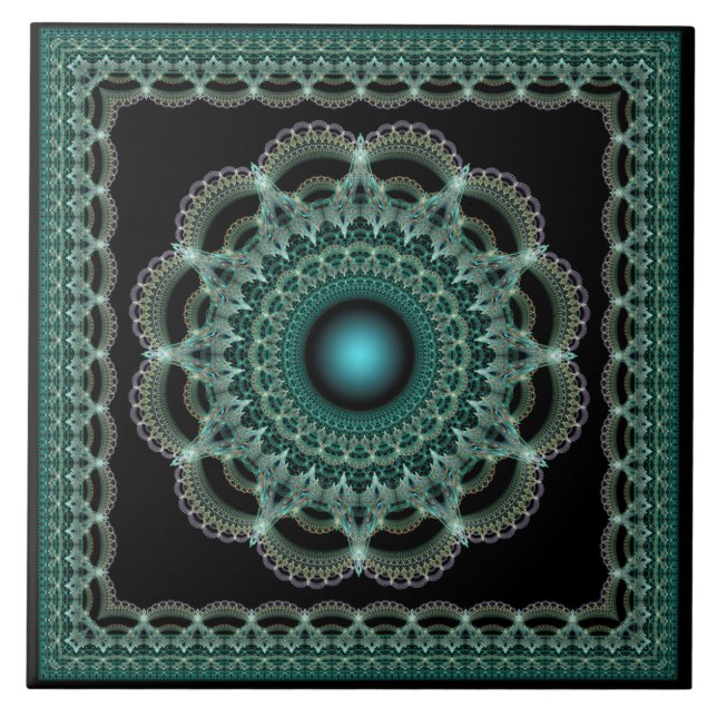 Azulejo Patrón con marco de filigresión fractal (Frente)