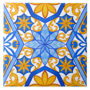 Azulejo Patrón continuo de acuarela Majólica