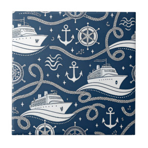 Azulejo Patrón continuo de crucero náutico