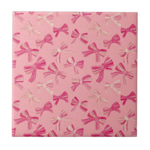 Azulejo Patrón continuo de lazo rosa coquette