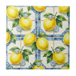 Azulejo Patrón continuo de limones y diamantes