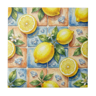 Azulejo Patrón continuo de limones y diamantes
