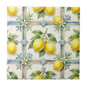 Azulejo Patrón continuo de limones y diamantes