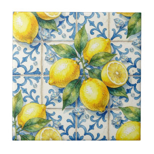 Azulejo Patrón continuo de limones y diamantes