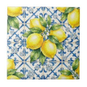 Azulejo Patrón continuo de limones y diamantes