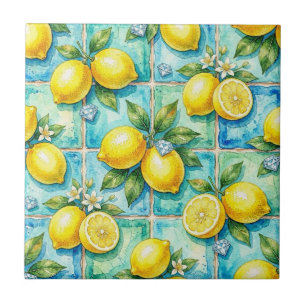 Azulejo Patrón continuo de limones y diamantes
