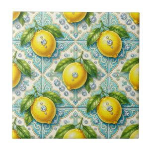 Azulejo Patrón continuo de limones y diamantes