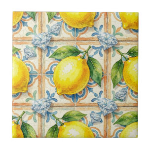 Azulejo Patrón continuo de limones y diamantes