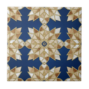 Azulejo Patrón continuo de mosaico marroquí Zellige de luj