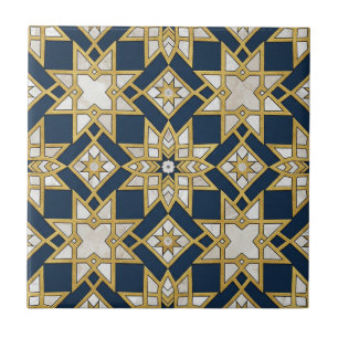 Azulejo Patrón continuo de mosaico Zellige marroquí de luj