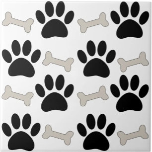 Azulejo Patrón continuo de patas y huesos personalizado