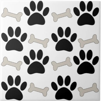 Azulejo Patrón continuo de patas y huesos personalizado 
