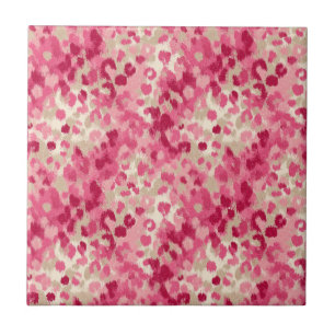 Azulejo Patrón continuo de pincelada de leopardo rosa