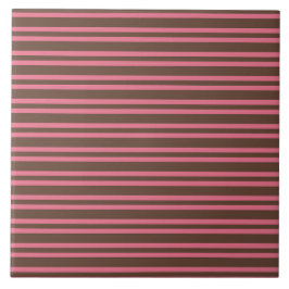 Azulejo Patrón continuo de rayas marrones rosadas