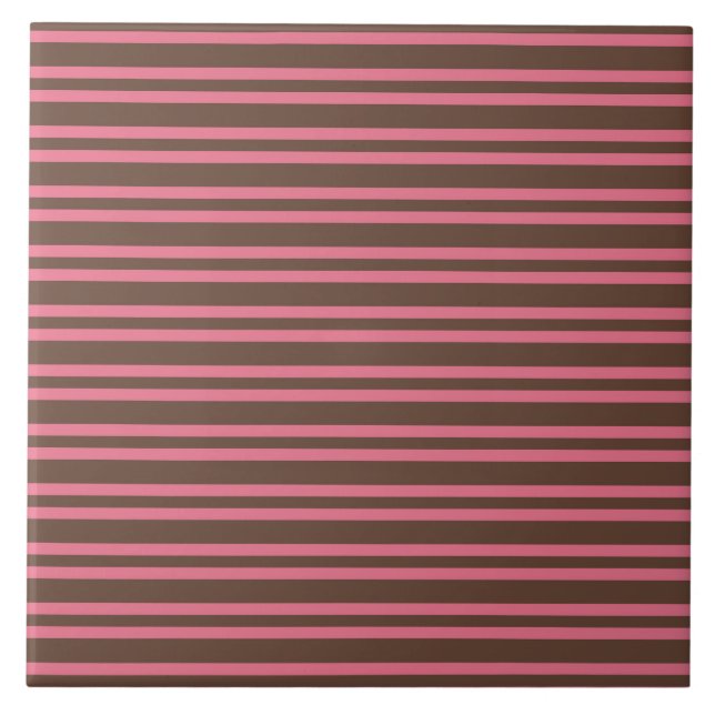 Azulejo Patrón continuo de rayas marrones rosadas (Frente)