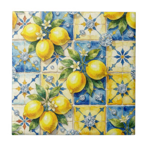 Azulejo Patrón continuo limones y diamantes