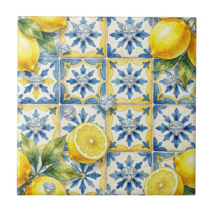 Azulejo Patrón continuo limones y diamantes
