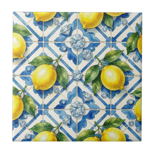 Azulejo Patrón continuo limones y diamantes