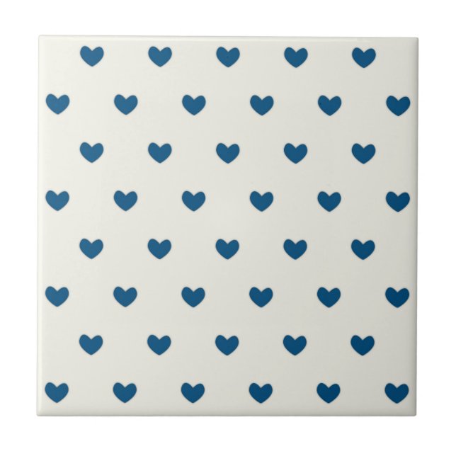 Azulejo Patrón Corazones Azules (Frente)