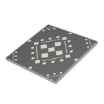 Azulejo Patrón cuadrado geométrico mosaico cerámico decora<br><div class="desc">Un elegante y moderno patrón geométrico cuadrado para un chapuzón de cocina,  baldosas de arte,  chimenea,  cuarto de baño y ducha. También puede gustarle este estilo en un cuadro enmarcado o en una caja de conservas. Carbón gris oscuro y blanco.</div>