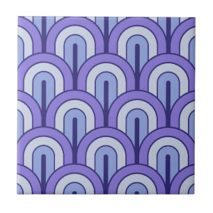 Azulejo Patrón de abanico geométrico gradado retro