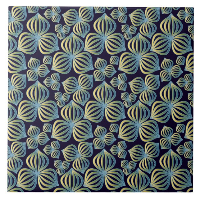 Azulejo Patrón de abstración de oro azul sin soldadura Til (Frente)