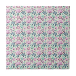 Azulejo Patrón de acuarela floral pastel