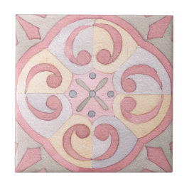 Azulejo Patrón de acuarela floral retro Obra de arte bohem