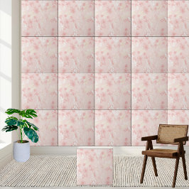 Azulejo Patrón de acuarela floral suave rosa