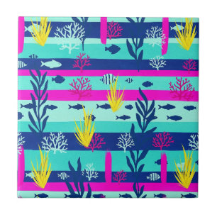 Azulejo Patrón de Acuarela Náutica Retro (5)