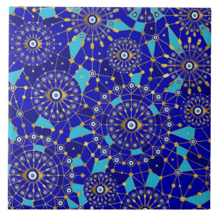 Azulejo Patrón de adorno adornado con encanto de ojo malv