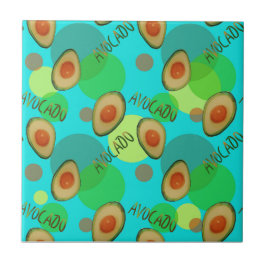Azulejo Patrón de aguacate fresco y divertido