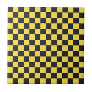 Azulejo Patrón de ajedrez amarillo y negro