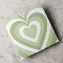 Patrón de amor corazón hipnótico verde