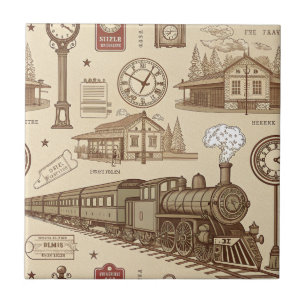 Azulejo Patrón de antigua estación de tren (1)