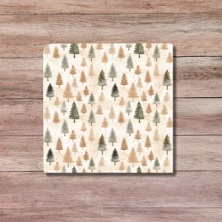 Azulejo Patrón de árbol beige neutro escandinavo minimalis