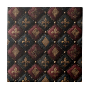 Azulejo Patrón de Arlequín de Flor de Lis con Moqueta Medi