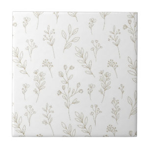 Azulejo Patrón de arte de línea botánica minimalista (10)