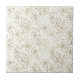 Azulejo Patrón de arte de línea botánica minimalista (2)