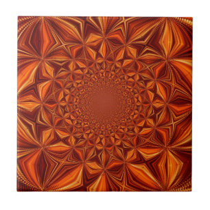 Azulejo Patrón de arte digital del Kaleidoscope rojo-28503