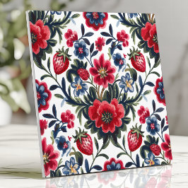 Azulejo Patrón de arte folclórico floral y fresa
